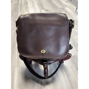 Vintage Coach Stewardess Chocolate Brown Leather Bag E0C-9525